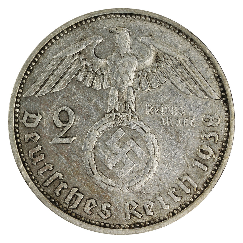 German Third Reich 1938A 2 Marks Very Fine (VF20)
