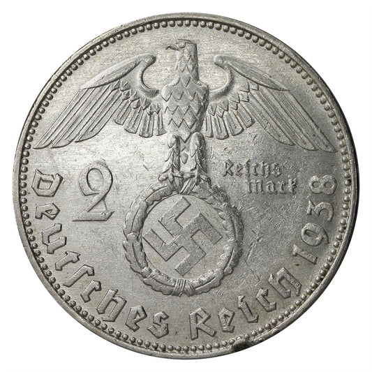 German Third Reich 1938E 2 Marks Extra Fine (EF40)