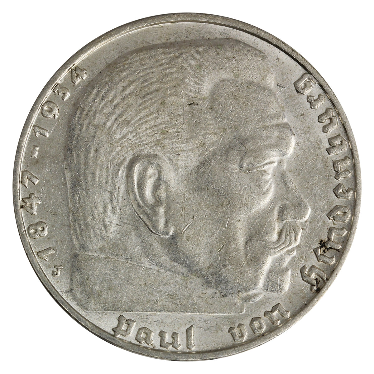 German Third Reich 1938J 2 Marks Almost Uncirculated (AU50)