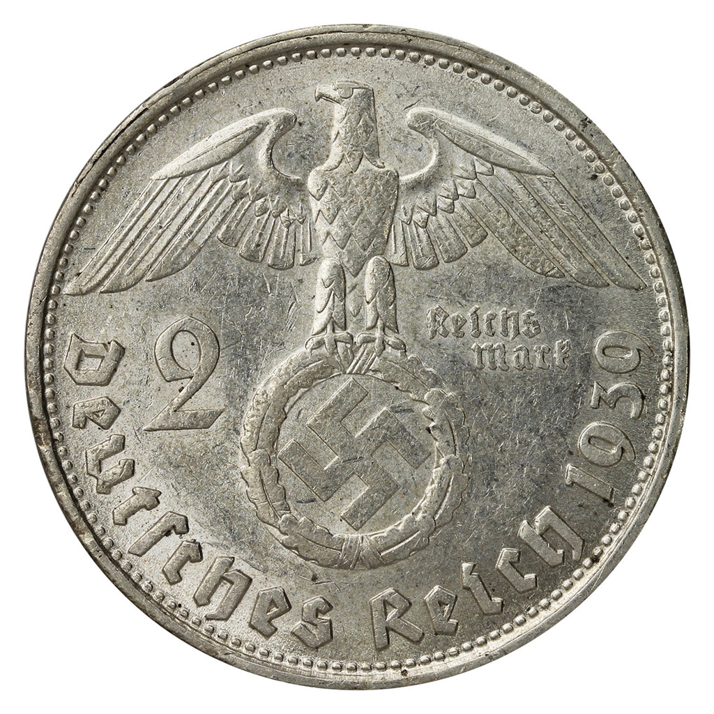 German Third Reich 1939B 2 Marks Extra Fine (EF40)
