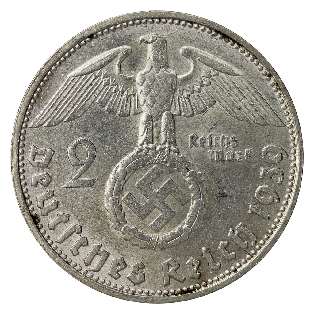 German Third Reich 1939D 2 Marks Uncirculated (MS60)