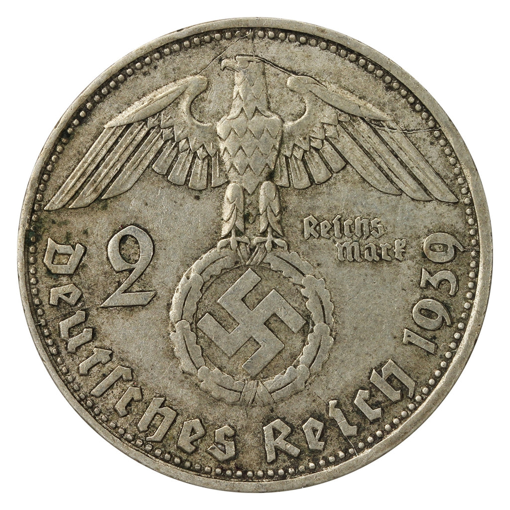 German Third Reich 1939D 2 Marks Very Fine (VF20)