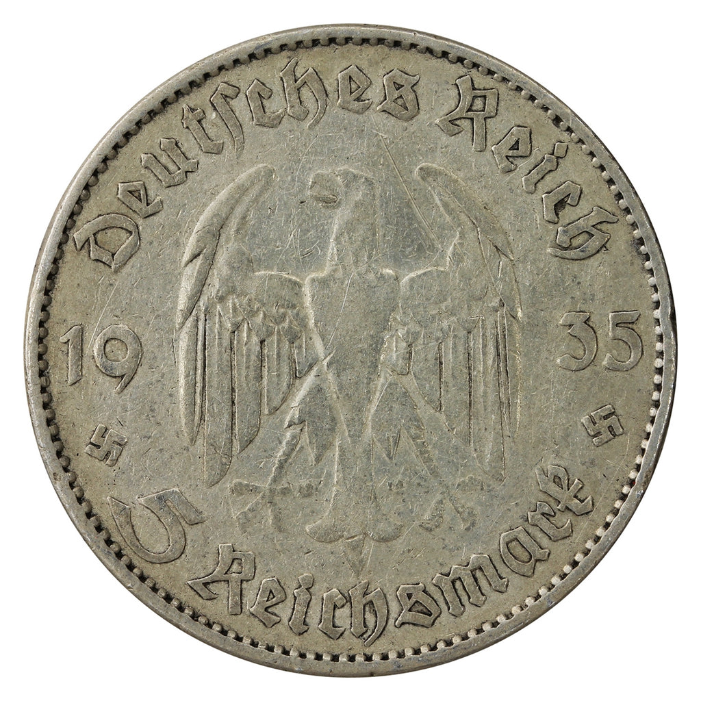 German Third Reich 1935E Potsdam 5 Mark Fine (F12)