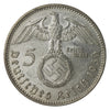 German Third Reich 1936A Swastika 5 Marks EF-AU (EF45)