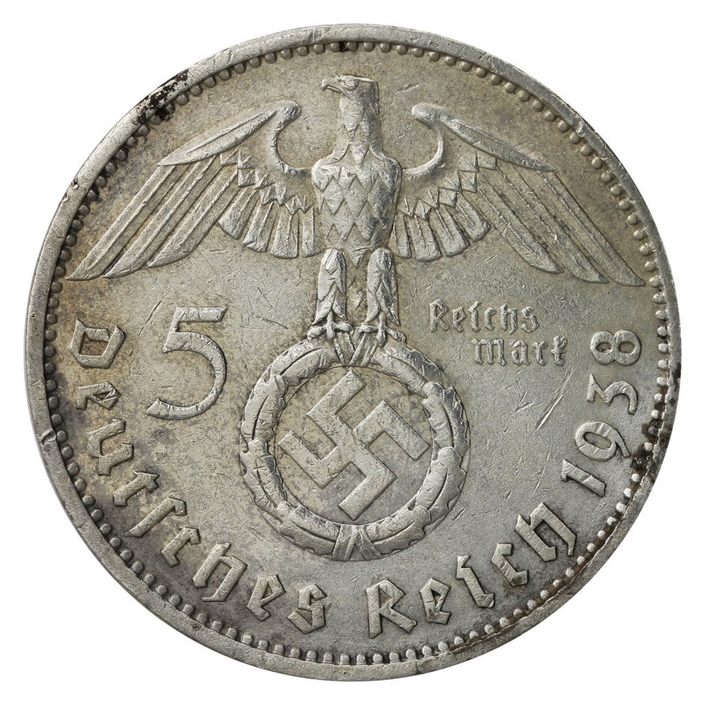German Third Reich 1938A 5 Marks VF-EF (VF30)