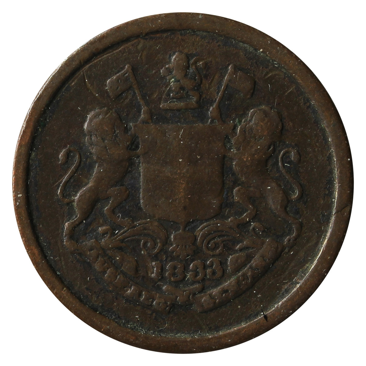 India 1833 Pie Very Fine (VF-20)