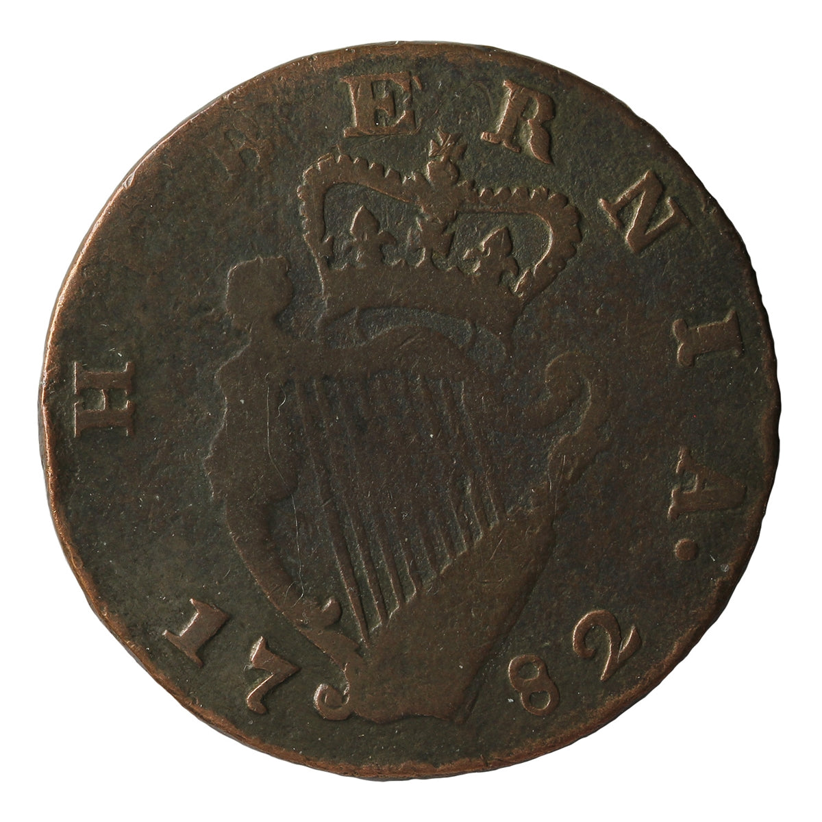 Ireland 1782 1/2 Penny VG-F (VG10)