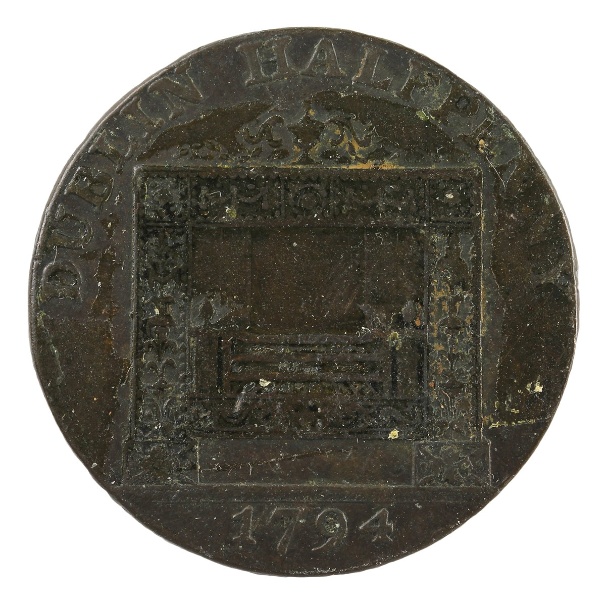 Ireland 1794 Dublin - Parker's 1/2 Penny Token F-VF (F15)