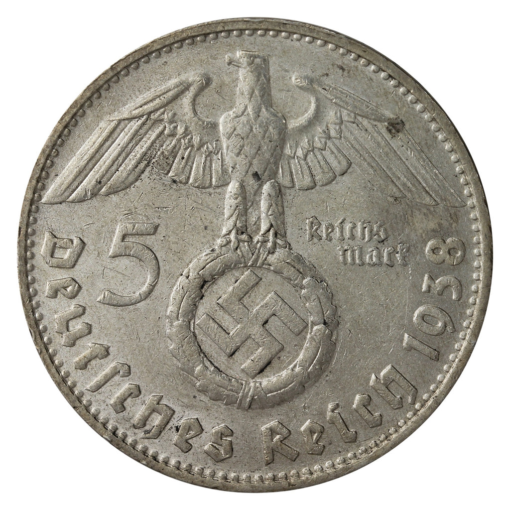 German Third Reich 1938D 5 Marks VF-EF (VF30)