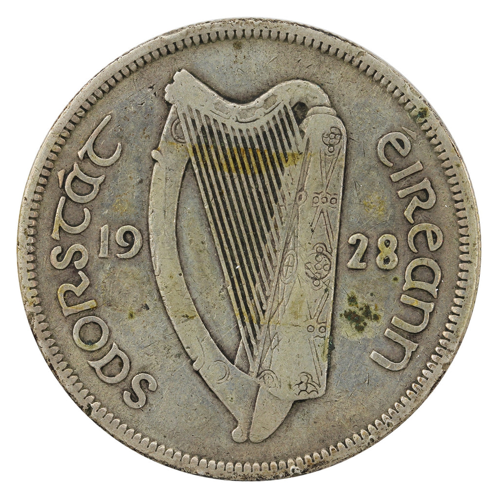 Ireland 1928 1/2 Crown F-VF (F15)