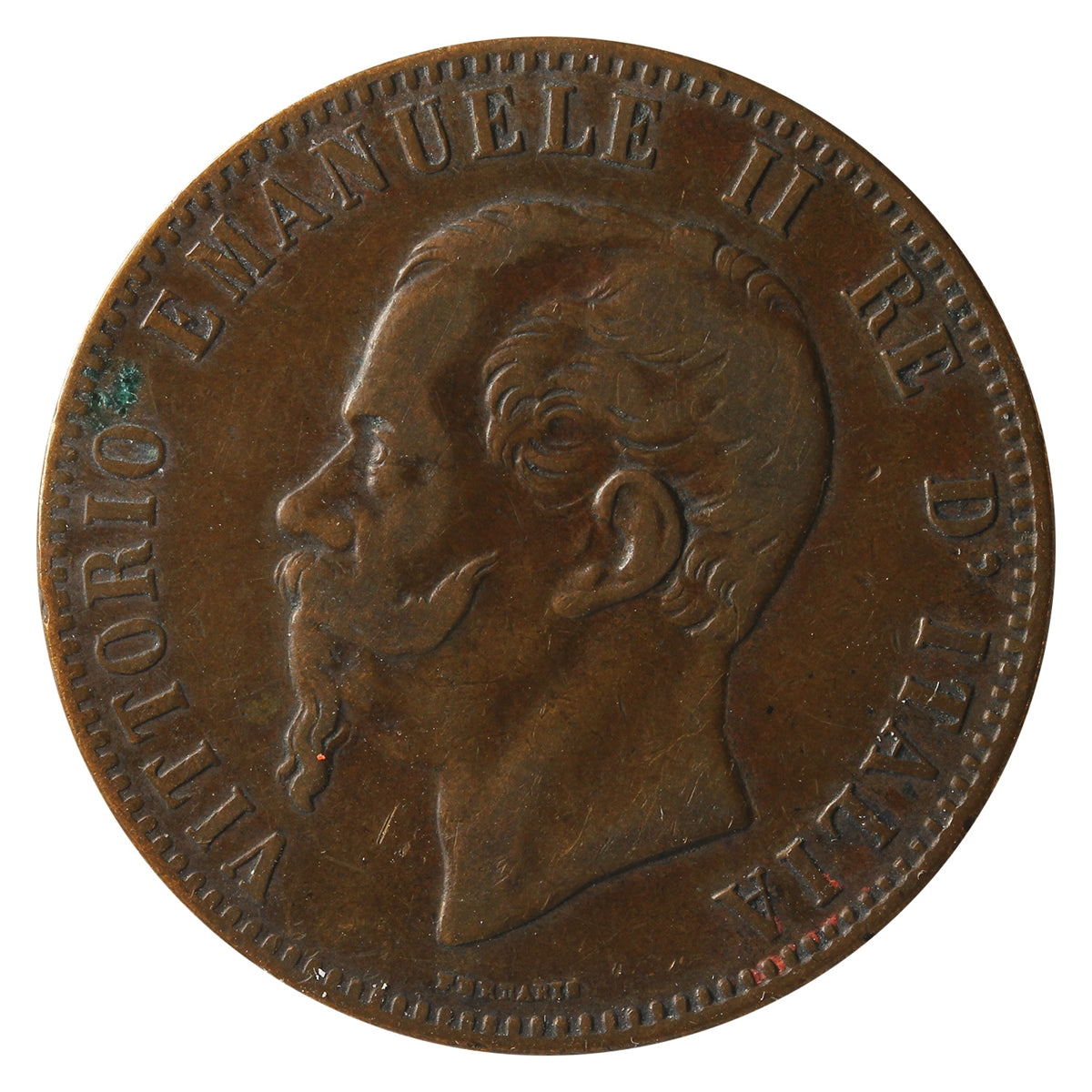 Italy 1867OM 10 Centesmimi Very Fine (VF20)