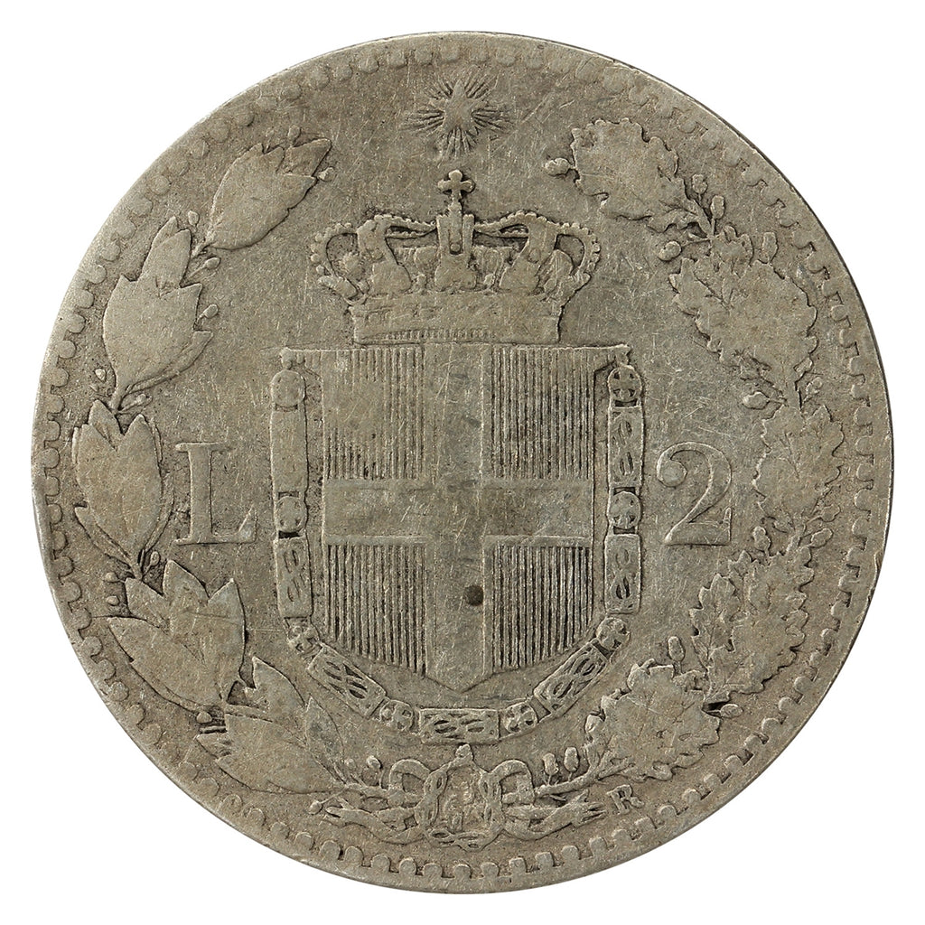 Italy 1884R 2 Lire Fine (F12)