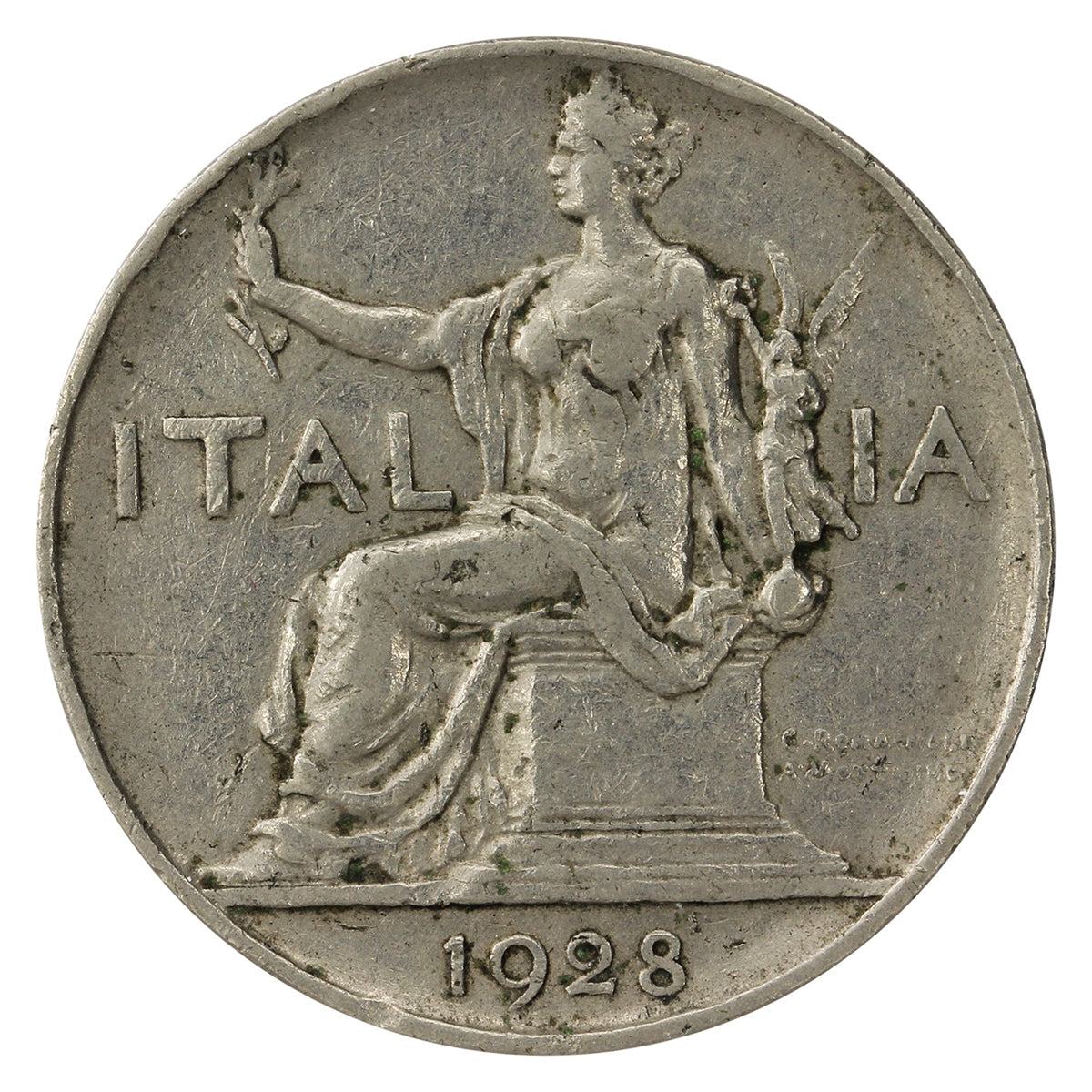 Italy 1928R 1 Lira Extra Fine (EF40)
