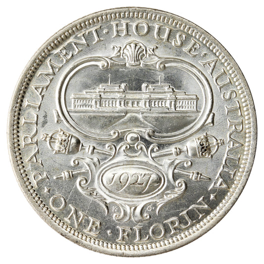 Australia 1927 Parliament House Florin UNC+ (MS-62) $