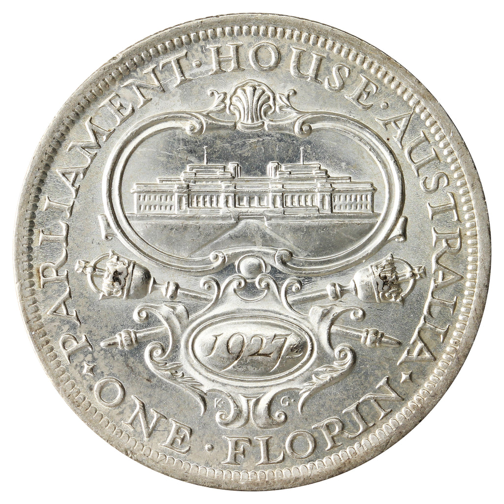 Australia 1927 Parliament House Florin Uncirculated (MS-60) $