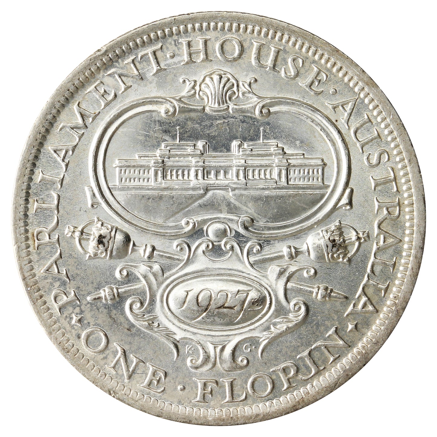 Australia 1927 Parliament House Florin Uncirculated (MS-60) $