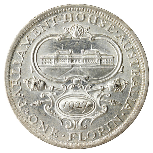 Australia 1927 Parliament House Florin Uncirculated (MS-60) $