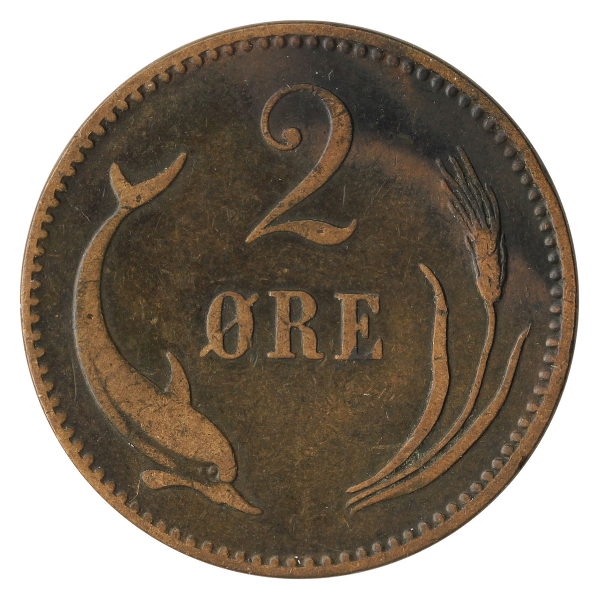 Denmark 1887CS 2 Ore VF-EF (VF30) $