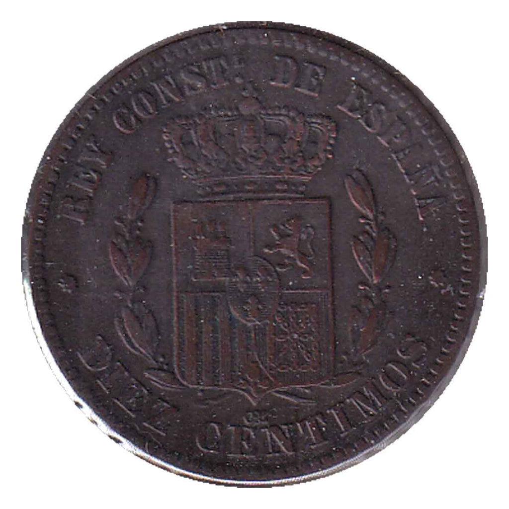 Spain 1890OM 10 Centimos Extra Fine (EF40) $