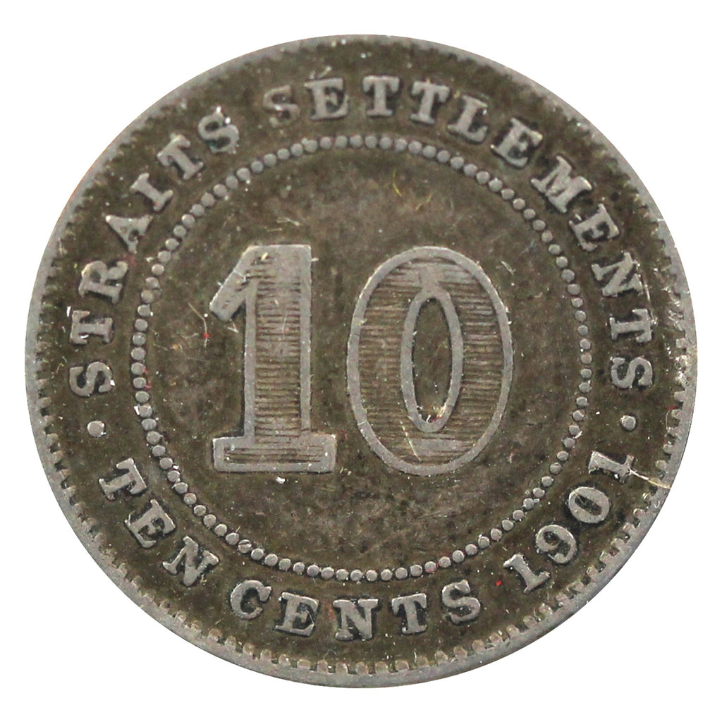 Straits Settlements 1901 10 Cents VF-EF (VF30) $