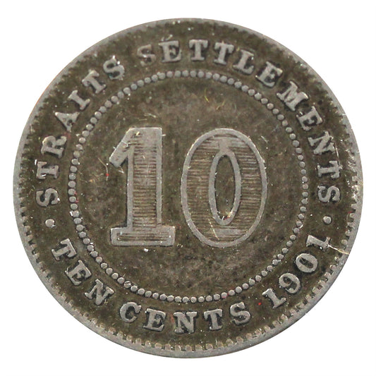 Straits Settlements 1901 10 Cents VF-EF (VF30) $