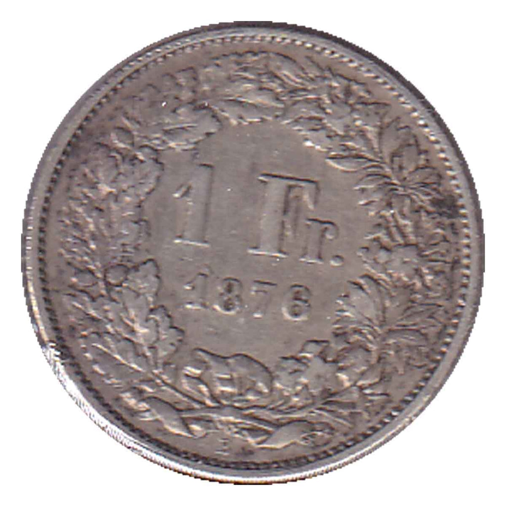Switzerland 1876B Franc VF-EF (VF30) $