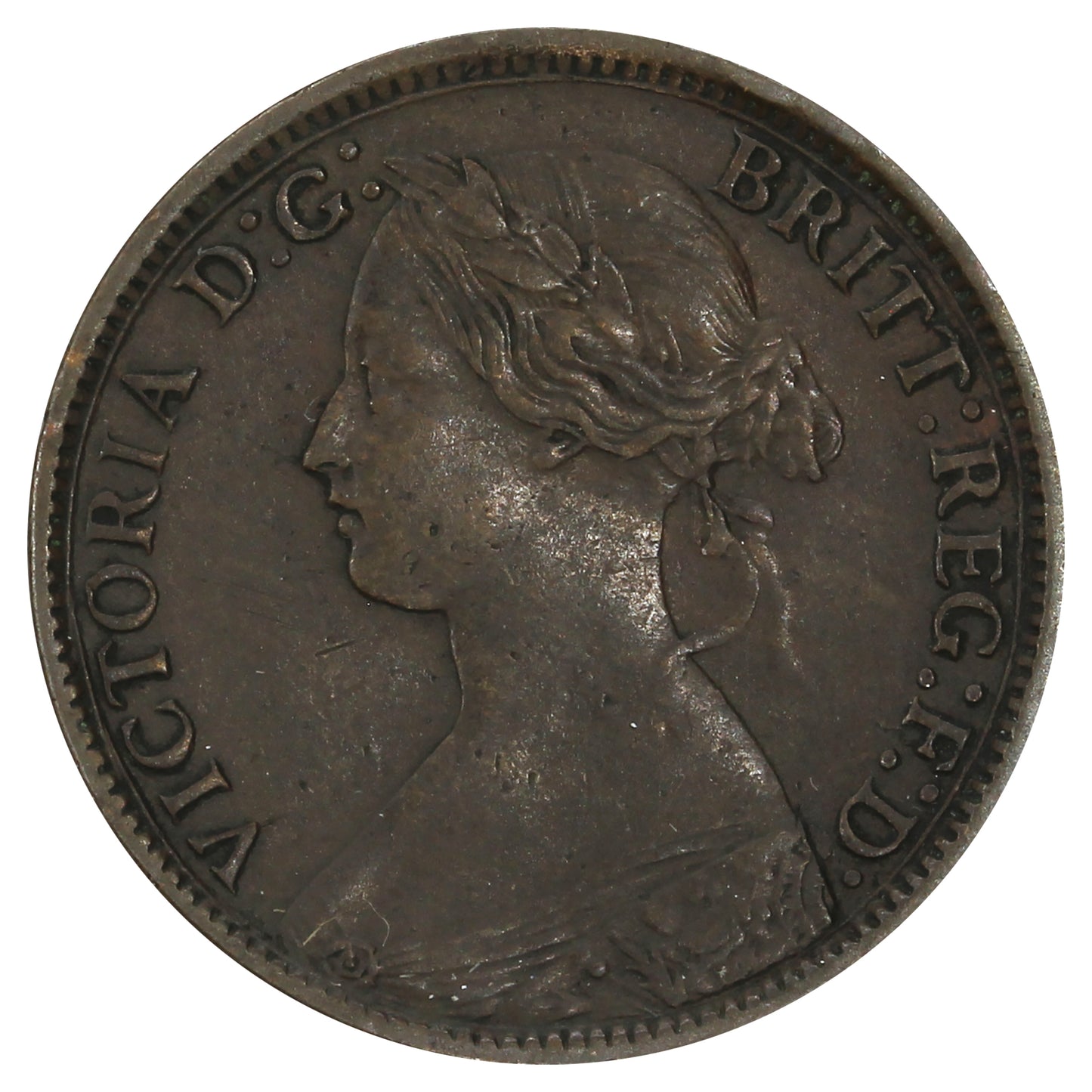 Great Britain 1860 Toothed Border Farthing Extra Fine (EF40)