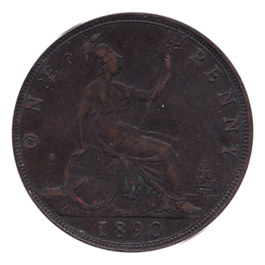 Great Britain 1890 Penny VF-EF (VF30) $