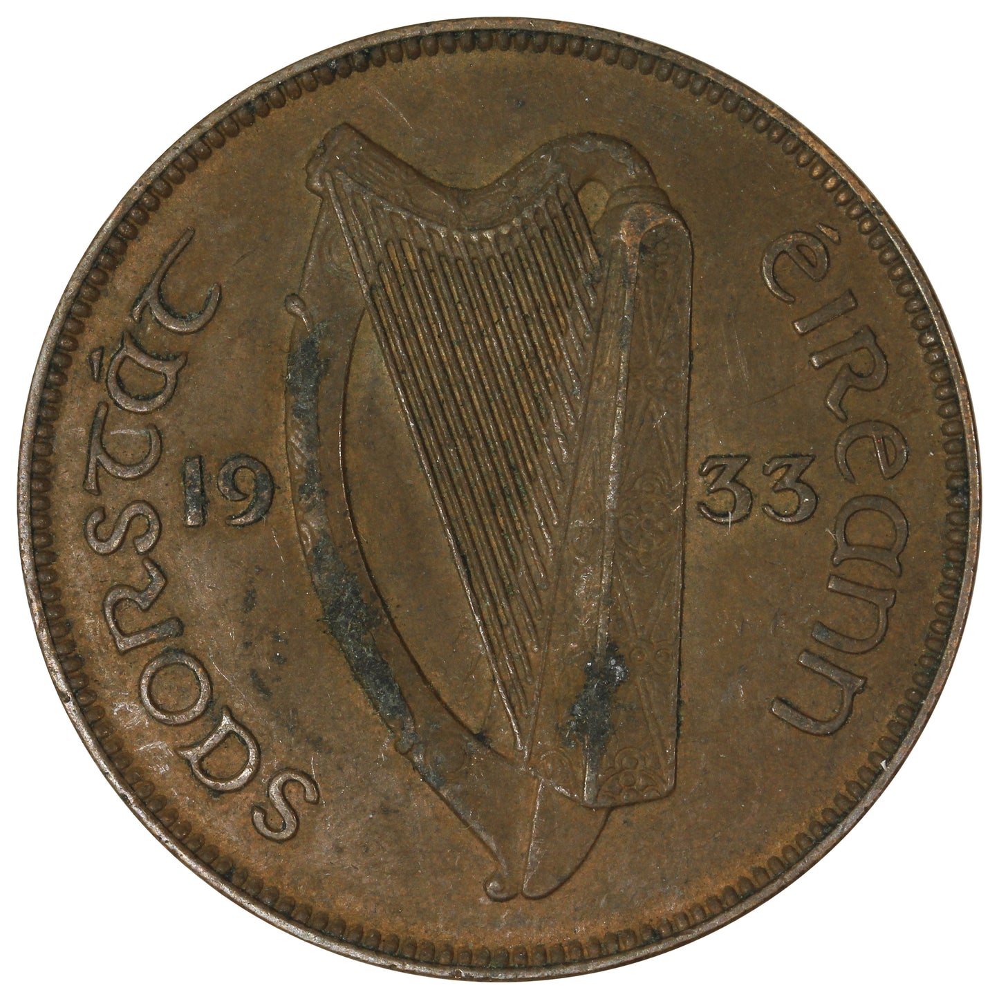 Ireland 1933 Penny Extra Fine (EF-40)