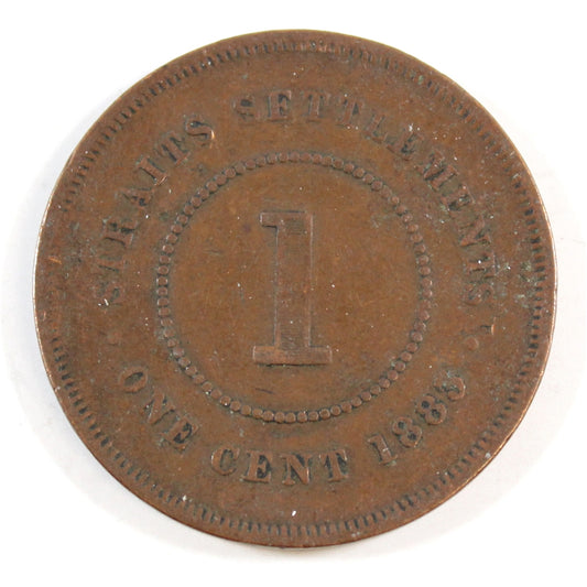 Straits Settlements 1883 Cent F-VF (F15)