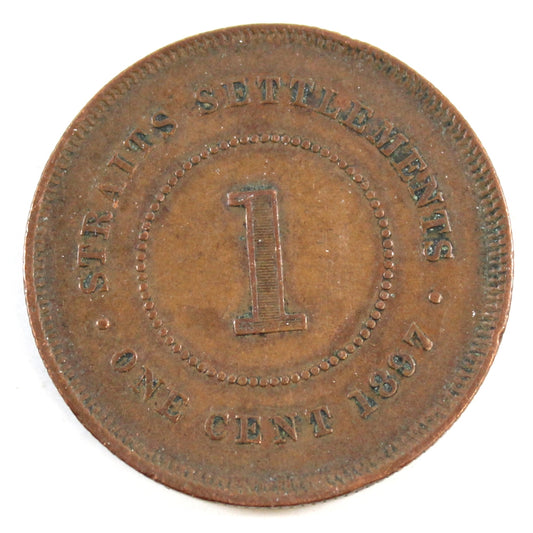 Straits Settlements 1897 Cent Extra Fine (EF40)