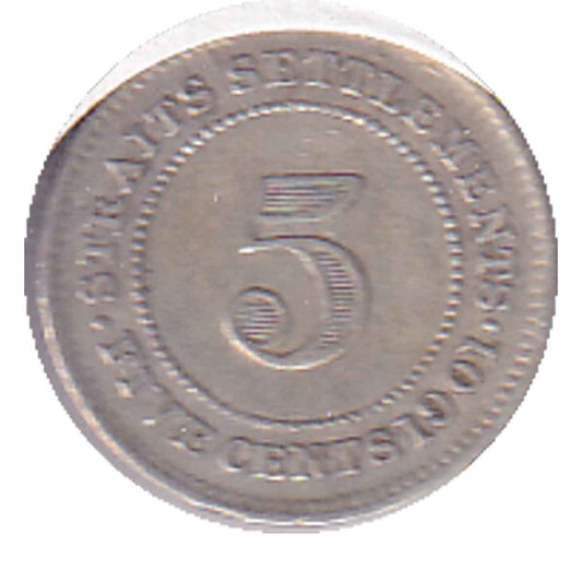 Straits Settlements 1901 5 Cents VF-EF (VF30)