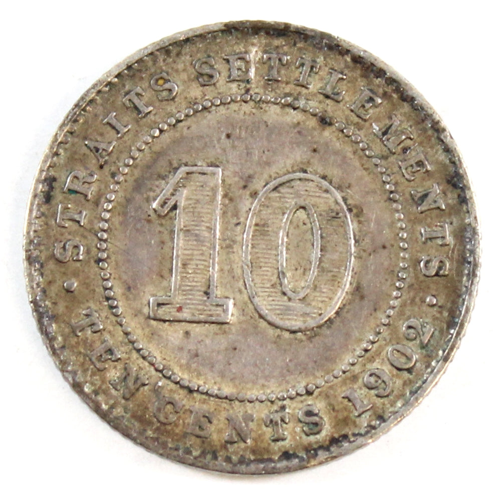 Straits Settlements 1902 10 Cents VF-EF (VF30)