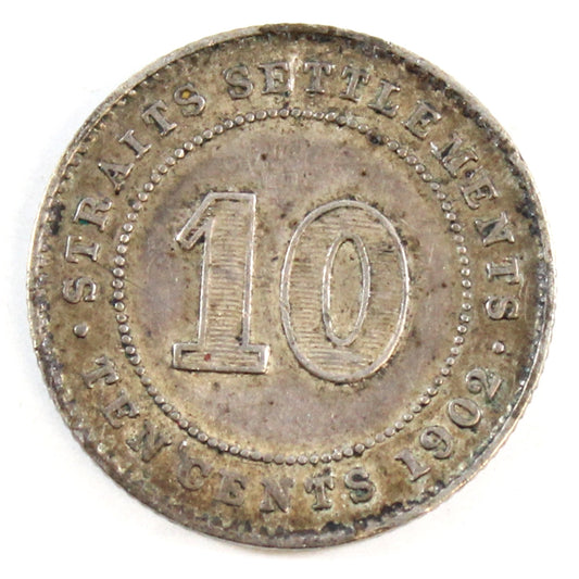 Straits Settlements 1902 10 Cents VF-EF (VF30)