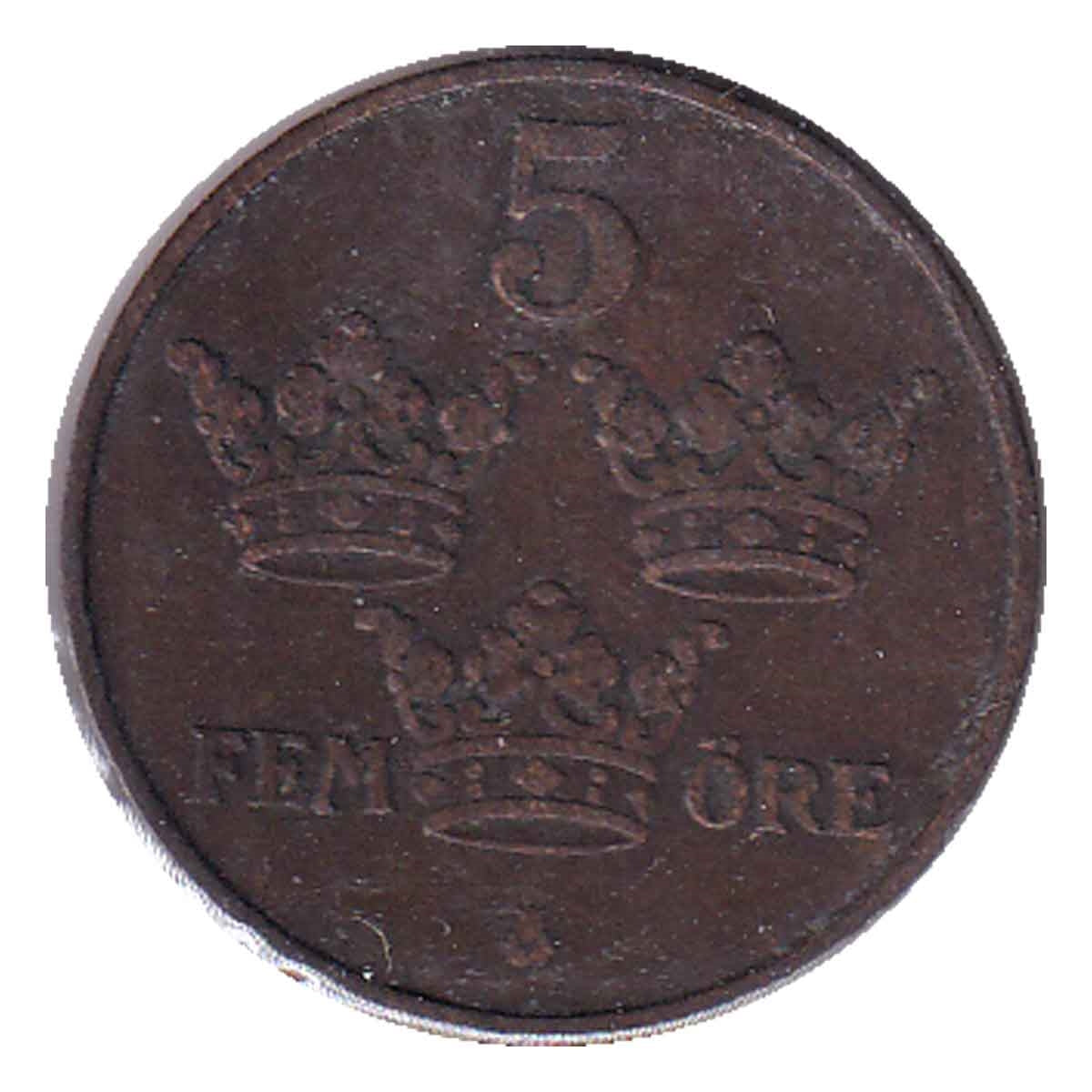Sweden 1913 5 Ore Extra Fine (EF40)