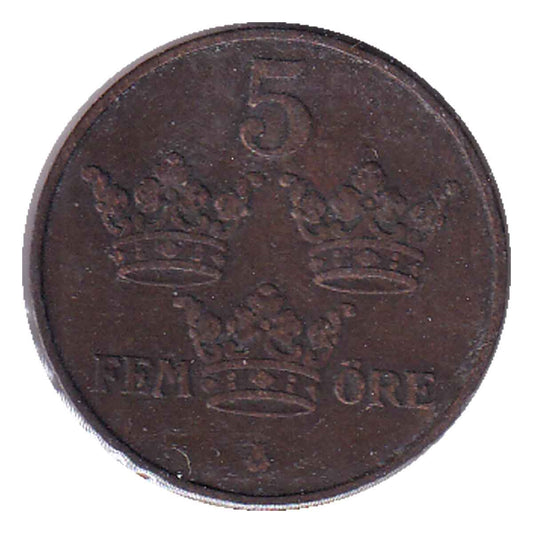 Sweden 1913 5 Ore Extra Fine (EF40)