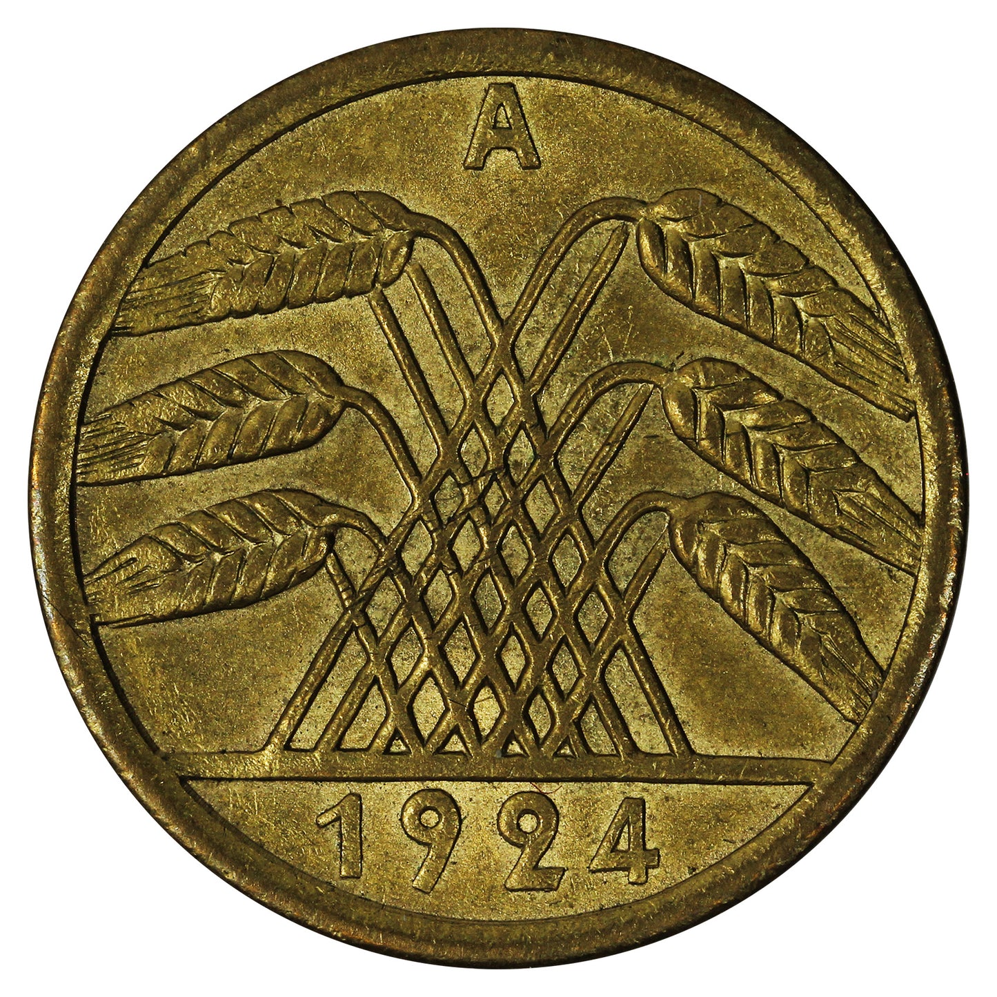 German Weimar Republic 1924A 50 Pfennig Extra Fine (EF40)