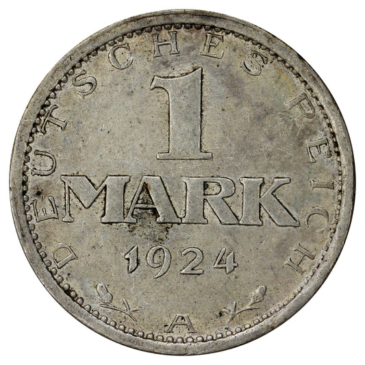 German Weimar Republic 1924A Mark Extra Fine (EF40)