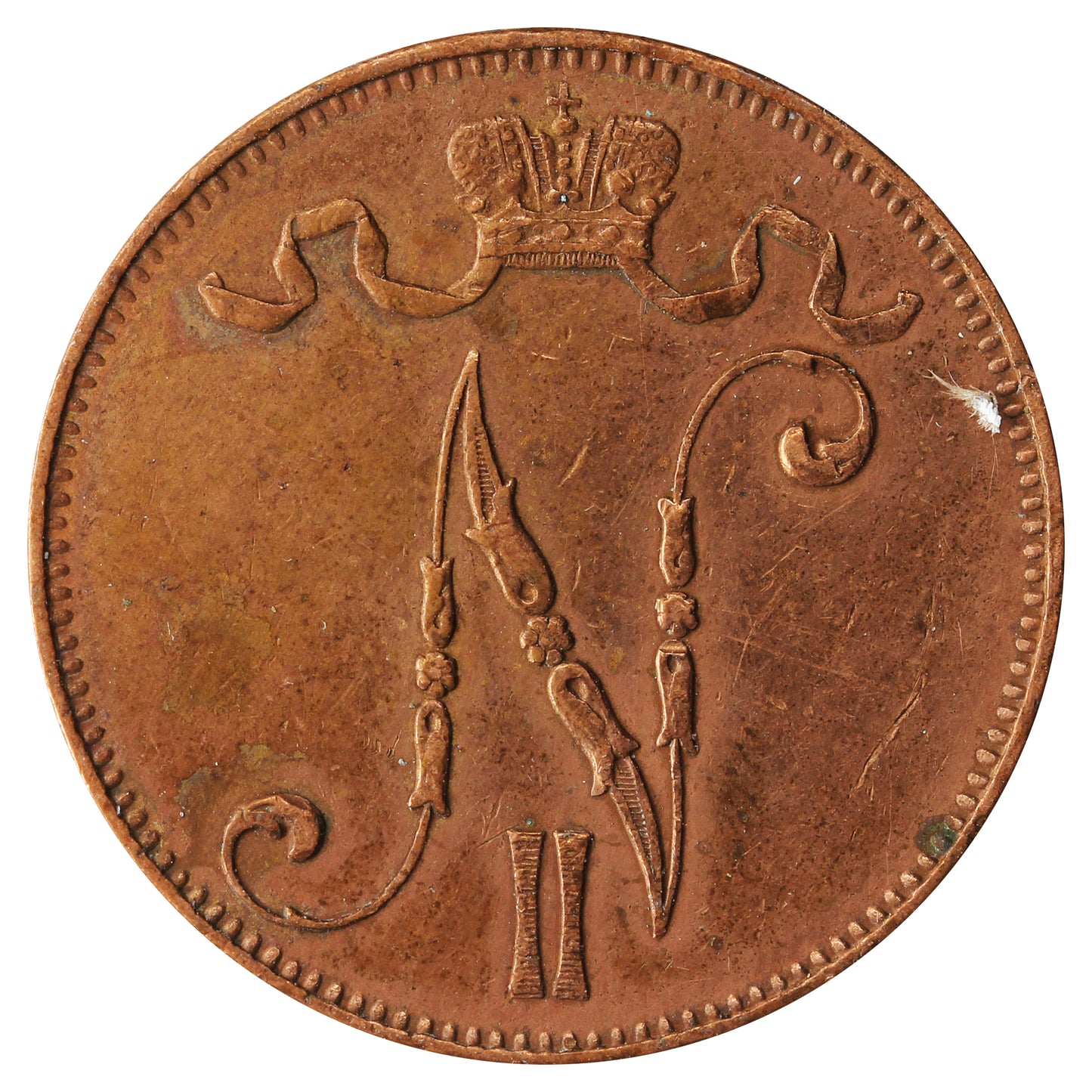 Finland 1908 5 Pennia Extra Fine (EF40) $