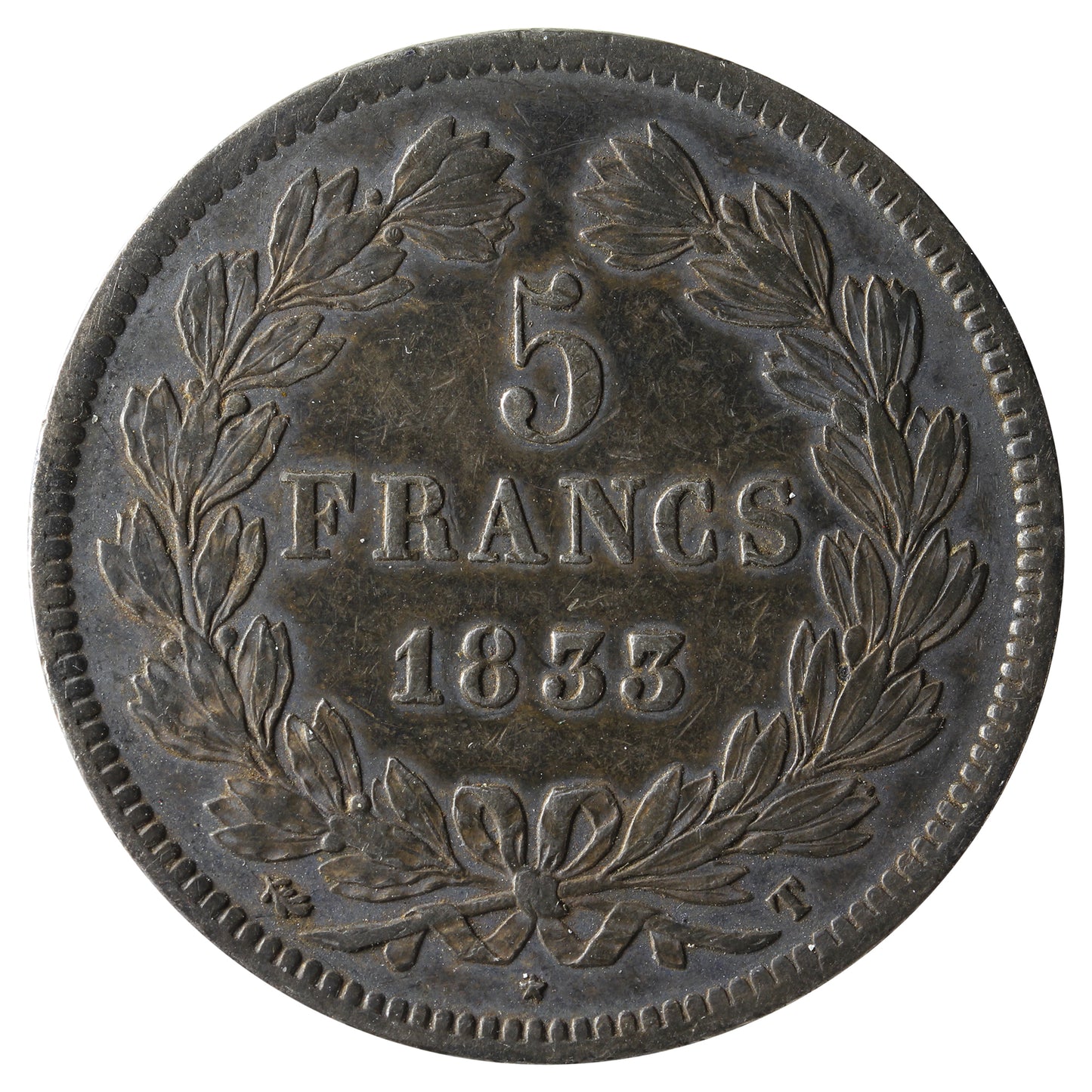 France 1833T 5 Francs VF-EF (VF30) $
