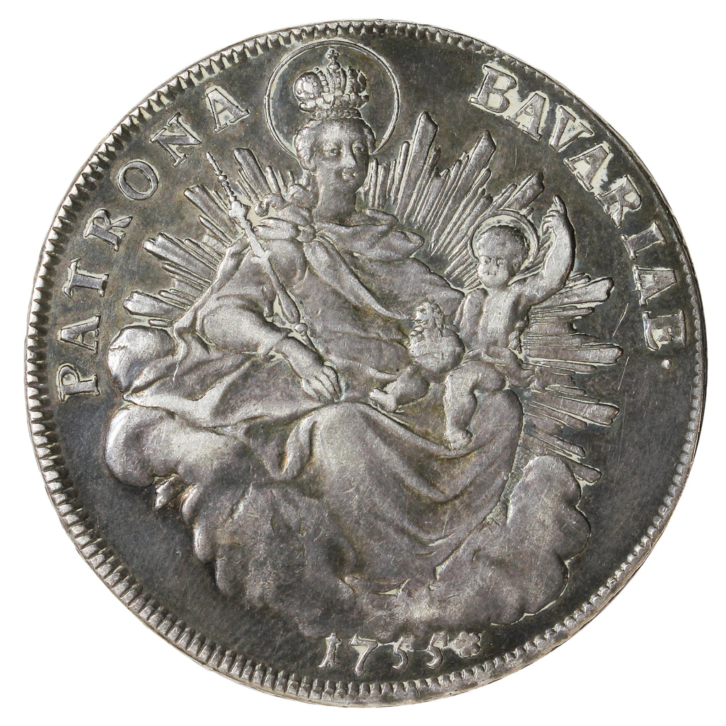 German States Bavaria 1755 Thaler EF-AU (EF45) $