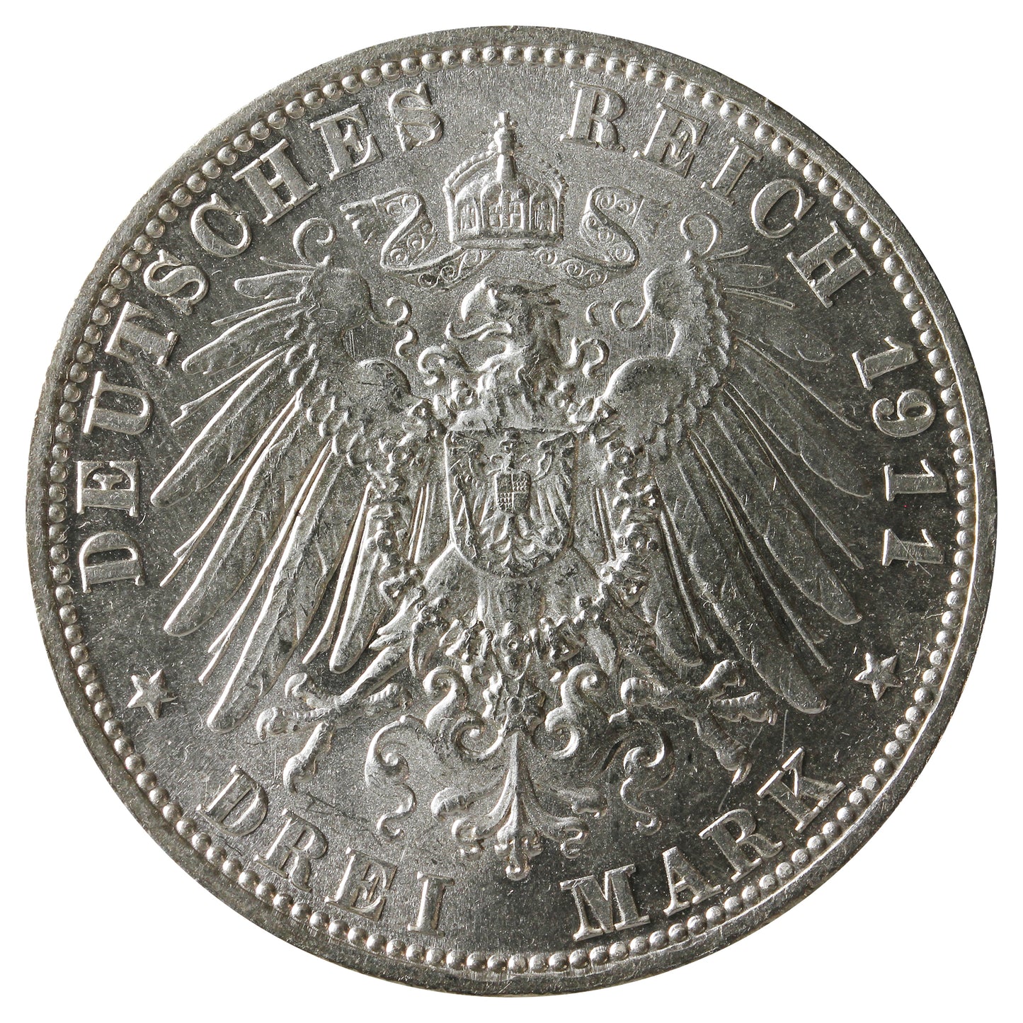German States Bayern 1911D 3 Marks Brilliant Uncirculated (MS63) $