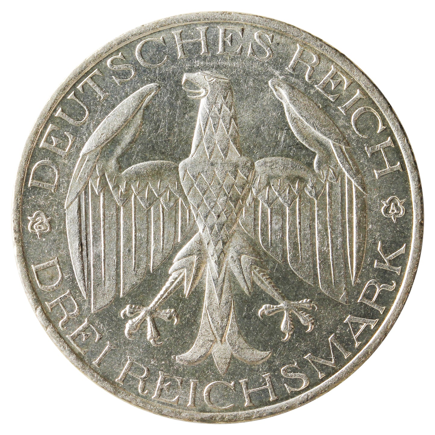 German Weimar Republic 1929A Union of Waldeck With Prussia 3 Marks UNC+ (MS62) $