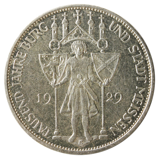 German Weimar Republic 1929E 1000th Anniversary of Meissen 3 Mark AU-UNC (AU55) $