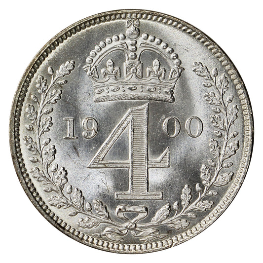 Great Britain 1900 4 Pence Choice Brilliant Uncirculated (MS64) $