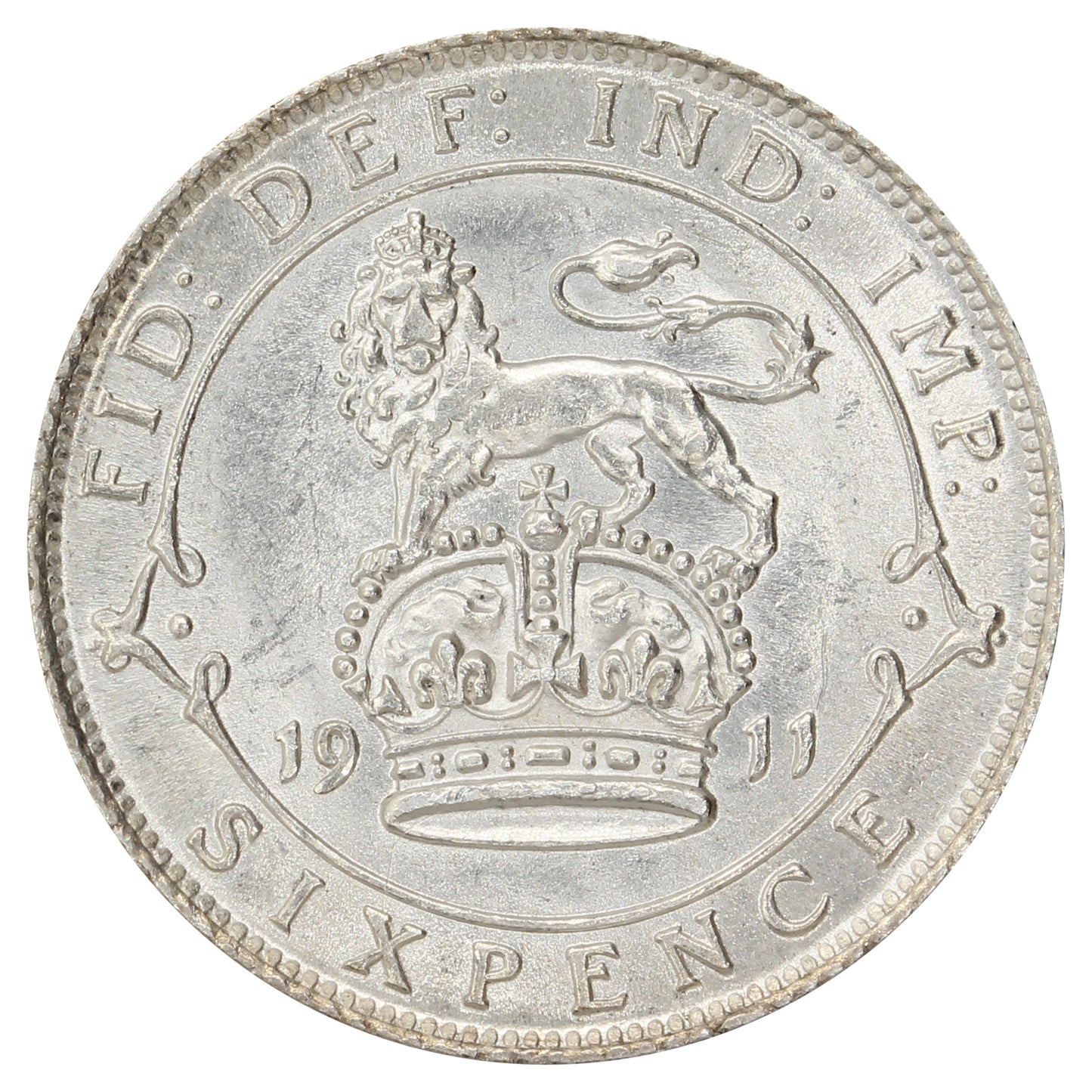 Great Britain 1911 6 Pence Choice Brilliant Uncirculated (MS64) $