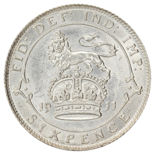 Great Britain 1911 6 Pence Choice Brilliant Uncirculated (MS64) $