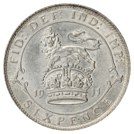 Great Britain 1911 6 Pence Brilliant Uncirculated (MS63) $