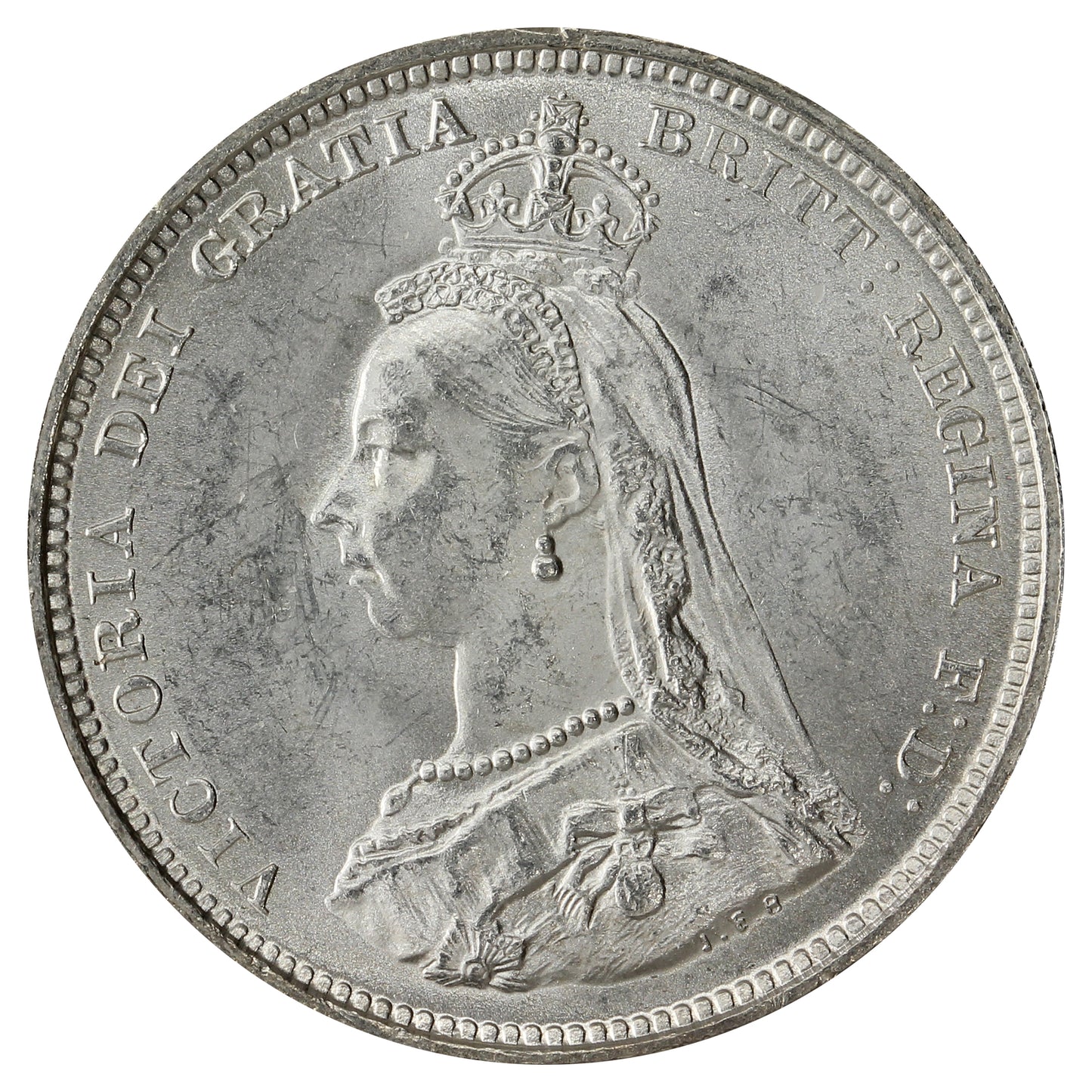 Great Britain 1887 Jubilee Shilling Choice Brilliant Uncirculated (MS64) $