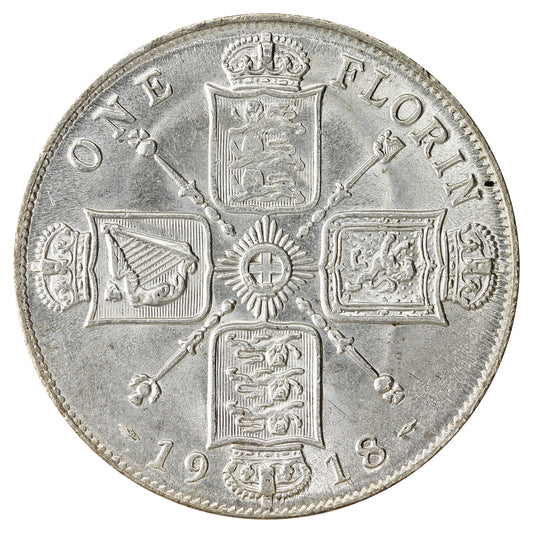Great Britain 1918 Florin Brilliant Uncirculated (MS63) $
